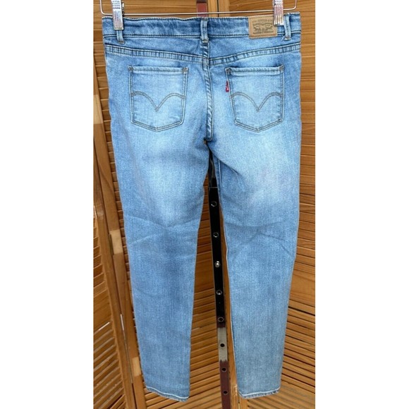 Levi's 710 Super Skinny Girls Adjustable Waist Denim Blue Jeans Size 12 R - Picture 2 of 4